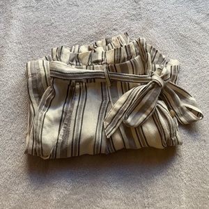 American Eagle Flowy Striped Paperbag Waist Shorts